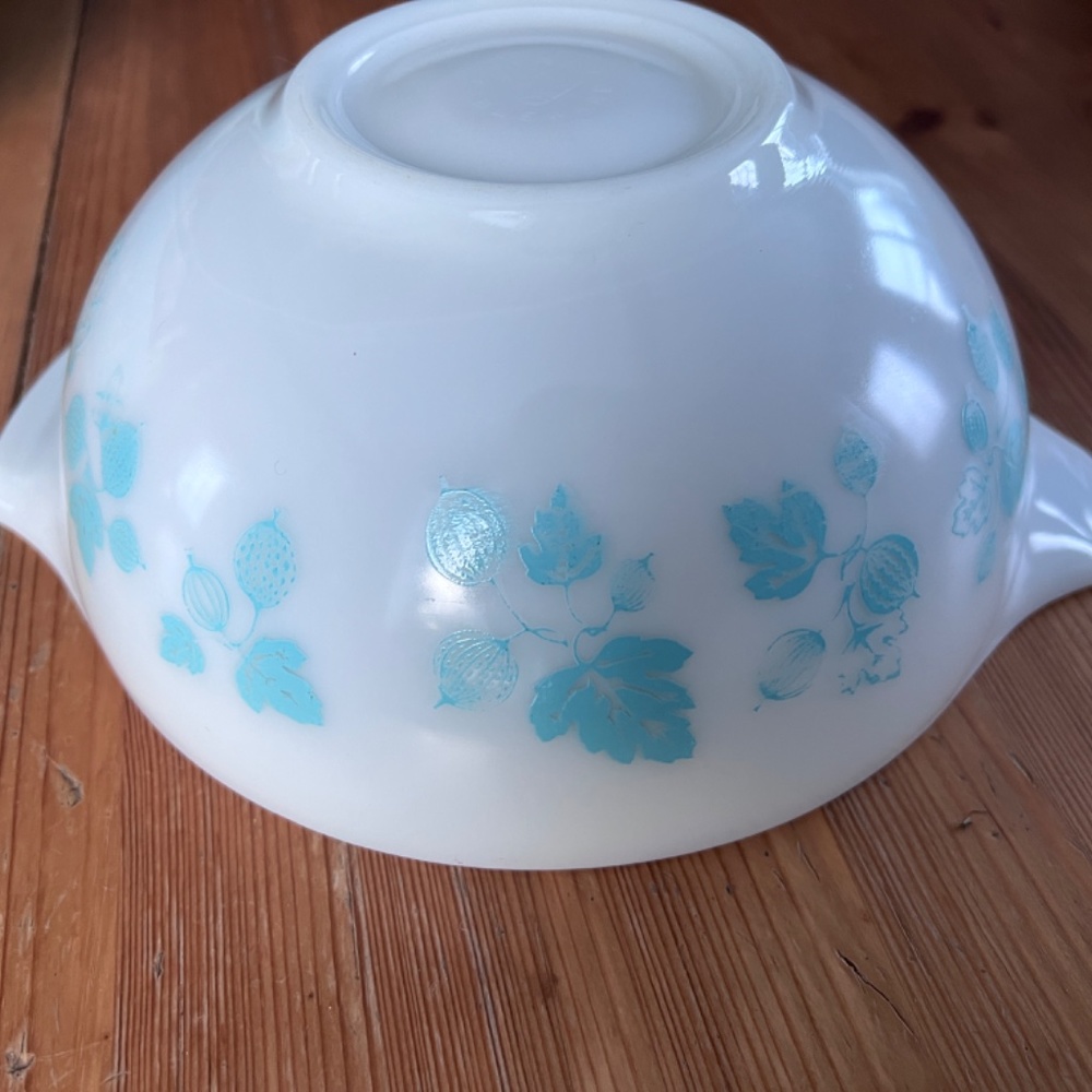 Pyrex Gooseberry TURQUOISE cinderella mixing bowls RARE set of 4 - Picture 6 of 13